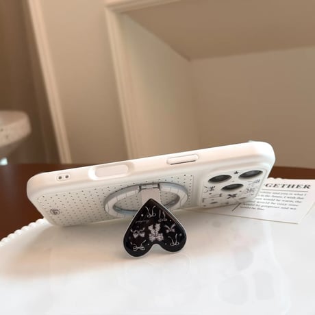 CUTECASEリボン柄ハートリングスタンドiPhone17Promaxケース MagSafe対応 iPhone17Pro/16Pro/15Pro/14ケース カメラ保護 耐久性ある CM6443
