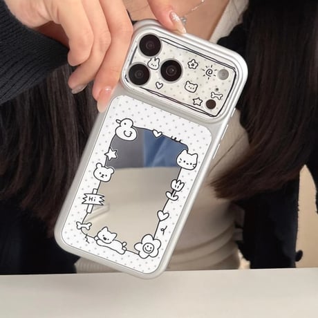 CUTECASE 動物柄 ミラー iPhone17Promaxケース メッキ iPhone17Pro/16/15ケース かわいい 春夏コーデCM6326
