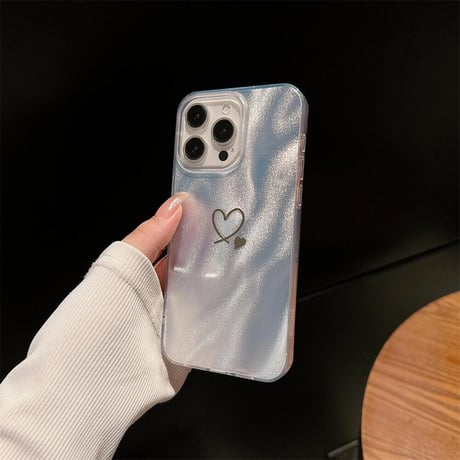 CUTECASEハート柄 アイフォン15/15プロケース キラキラ iPhone14/13/12promaxケース 女子力アップ CM4584