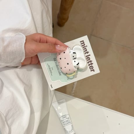 CUTECASE ピンク it's ok Airpods Pro3ケース 水玉模様 Airpods4/3カバー pro2/pro1 リング/星キーホルダー 韓国風CM6254