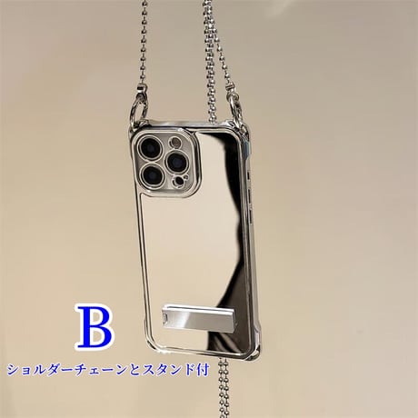 CUTECASEメイク直し鏡 iPhone16pro/16ケース スタンド ショルダーチェーン iPhone15/14pro/13promaxカバー 女子力高い 多機能耐衝撃 CM5200
