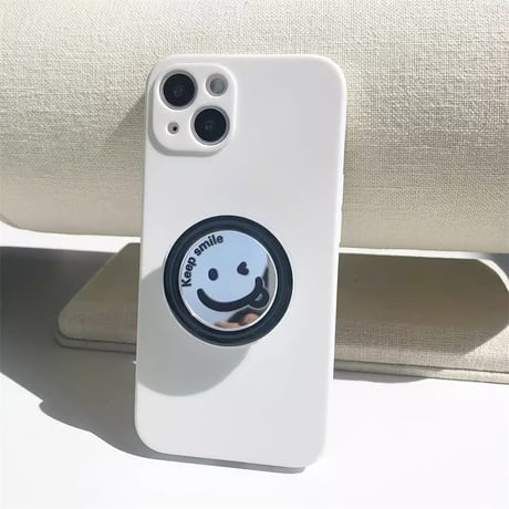 CUTECASE 笑顔ミラー 鏡スマホグリップ お揃い シック スタンド 可愛い 粘着タイプ 可愛い 実用 全機種対応 ギフトにおすすめCM3946