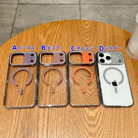 CUTECASEキラキラカメラ枠 iPhone17/17Proケース MagSafe対応 ラメライン iPhone17ProMax/Airケース 耐衝撃 高級感 CM5730