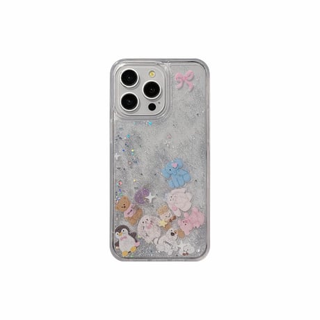CUTECASE動く動物 iPhone15/15pro/15plusケース 液体 iPhone14/13pro/12ケース 面白い ギフトに最適M4536