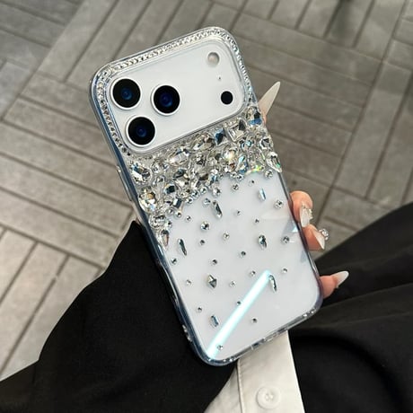 CUTECASE ダイヤデコiPhone17Promaxケース キラキラ感 高透明 iPhone17Pro/16Pro/15カバー 存在感抜群 きれい CM5898