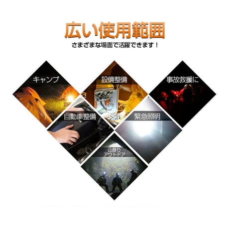 LED作業灯 充電式 COBポータブル作業灯 マグネットベース付き 360°回転 5モード 吊り下げフック付き 防水 超高輝度LED懐中電灯ランプ 車の修理、家庭用および屋外用、緊急用