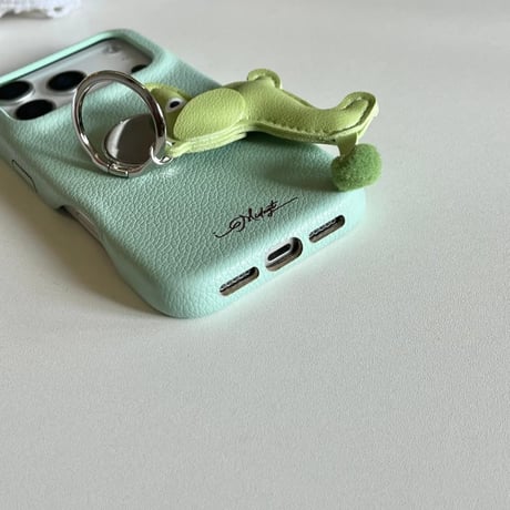 CUTECASE 犬ちゃんリング付 iPhone17Pro/17ケース 高級感 レザー製 iPhone17promax/16pro/15カバー 上品 便利 可愛い スタンド CM5932