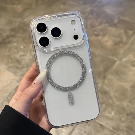 CUTECASE キラキラ iPhone17Proケース 17Air MagSafe対応 iPhone17 17ProMaxカバー 光るラメ 黄ばまない 軽量 CM5673