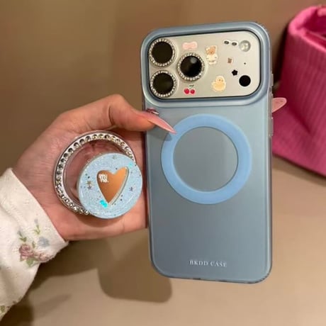 CUTECASE ダイヤミラーグリップ iPhone17Pro/17ケース マグネット式 iPhone16ProMax/15/14カバー スタンド機能 キラキラ おしゃれ きれい 人気CM6077