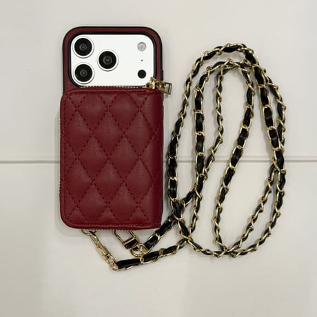 CUTECASE カード収納 iPhone17Pro/17ProMaxケース 肩掛けショルダーストラップ付 iPhone17/16pro/15ケース 高級感 レザー製 CM5877