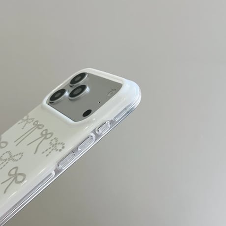 CUTECASE リボン持ち手 iPhone17Pro/17ケース 光沢感リボン柄 iPhone16Promax/15pro/14ケース 甘めコーデ CM6412