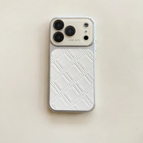 CUTECASE菱形皮製 iPhone17Pro/17ケース シンプル風 iPhone16/15promax/14/13proカバー カメラカバー付き オシャレCM6102