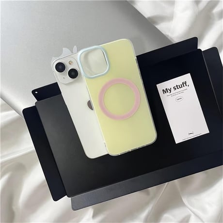CUTECASE ストラップ付 アイフォン15プロ/15カバー Magsafe対応 iPhone14/13pro/12ケース 女子力高い 便利CM4451