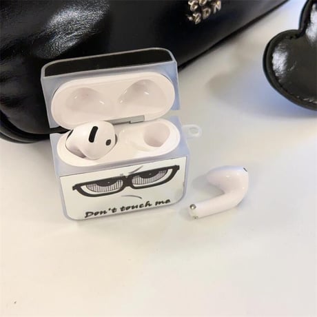 CUTECASE可愛い顔 Airpods4ケース 鏡付き AirpodsPro2ケース airpods3/2カバー ハートキーチェーン付 ギフトにおすすめ CM5325
