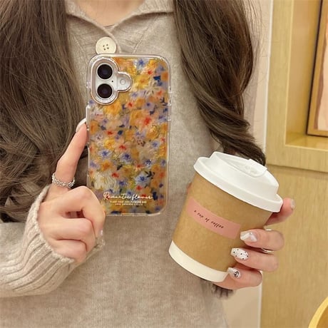 CUTECASE花柄 iPhone16/16Proカバー 秋冬ファッション iPhone15/14/13proケース おしゃれ かわいい 丈夫CM4849