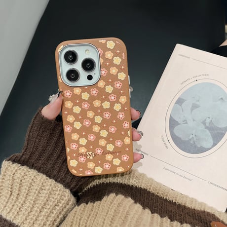 CUTECASEストラップ付 iPhone16/16proケース 花柄 レザー アイフォン15pro/14/13proカバー 高品質 エレガントCM4810