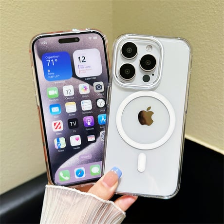 CUTECASE 透明高機能magsafe 充電iPhone15/15Promaxケース 高品質黄ばまない iPhone14Pro/13proケース 滑り止め 丈夫 C6010