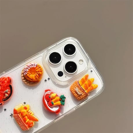 CUTECASE ピザ/ドーナツ iPhone16pro/16ケース クリア iPhone15pro/14/13pro/12カバー 大人可愛い プレゼントにおすすめCM5269