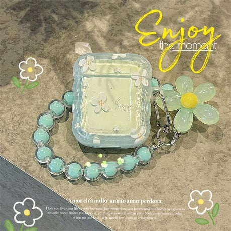 CUTECASE 花柄 Airpods4ケース チェーン付 淡色 AirpodsPro2ケース エアーポッズ3/2 かわいい ギフトにおすすめCM5582