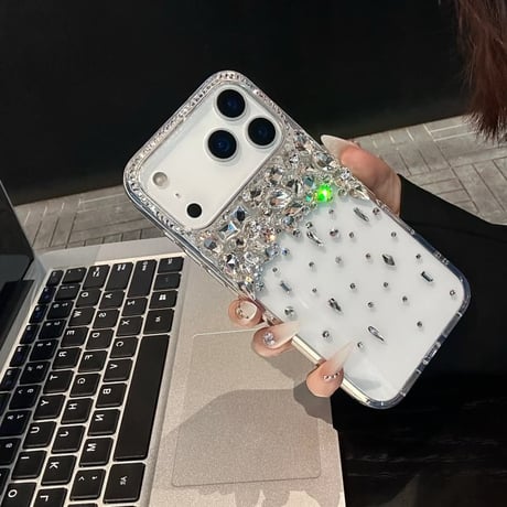 CUTECASE ダイヤデコiPhone17Promaxケース キラキラ感 高透明 iPhone17Pro/16Pro/15カバー 存在感抜群 きれい CM5898