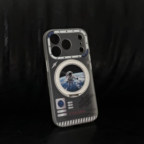 CUTECASE宇宙飛行士 iPhone17Promax/17Proケース 360度回転可リングスタンド iPhone17/16Pro/15Proケース カメラカバー付 丈夫CM6442