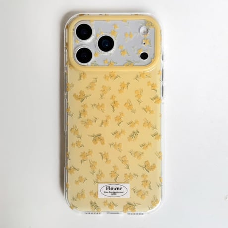 CUTECASE 黄色い花 iPhone17Pro/17ケース 春向け iPhone17ProMax/16Pro/15カバー 花柄カメラカバー かわいい CM6107