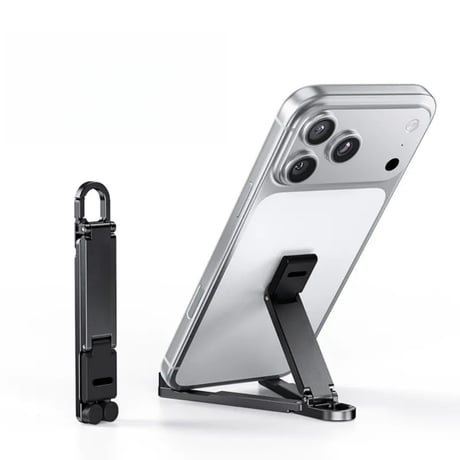 CUTECASE キーホルダー型デザイン、アルミニウム合金とシリコン製の折りたたみ式携帯用スマホホルダーミニキーホルダー型スタンドCT11