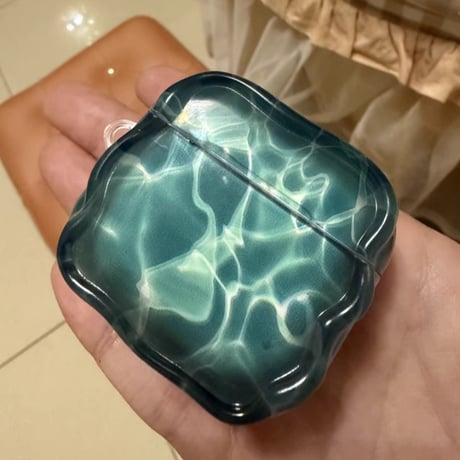 CUTECASE 水の波紋 Airpods Pro3/4ケース 半透明 艶感 AirpodsPro2/Pro1カバー エアポッズ3/2 ストラップつき シック おしゃれ CM5696