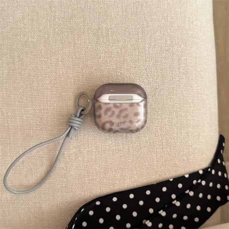 CUTECASE ヒョウ柄 Airpods 4ケース レザーストラップ付 Airpodspro2/proカバー Airpods3/2 アニマル柄 秋冬ファッションCM5648