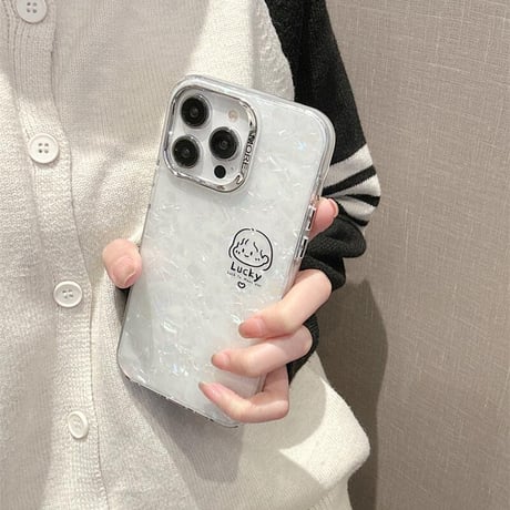 CUTECASE恋人への贈り物漫画のカップルのアバターiphone15proケース あなたに出会えて幸運ですiPhone13/14Pro 携帯ケースC6017