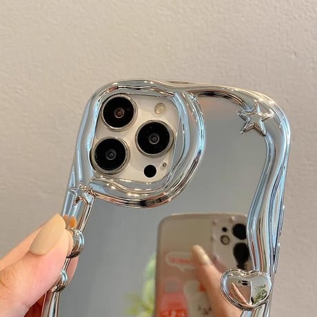 CUTECASEダイヤミラー iPhone15pro/15ケース キラキラ 豪華 iPhone14pro/13/12proカバー グリップ付き キラキラ きれい CM4076