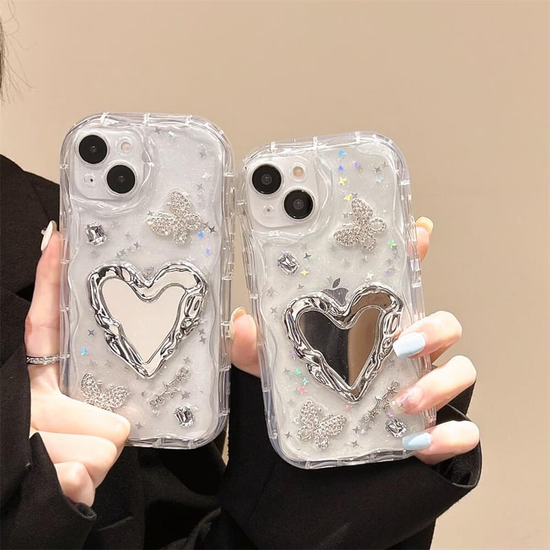 【大幅値下げ❣️】iPhone 15 Pro スマホケース 豪華でかわいいハート iPhone15ケース ハート かわいい iPhone15 Pro Maxケース キラキラ