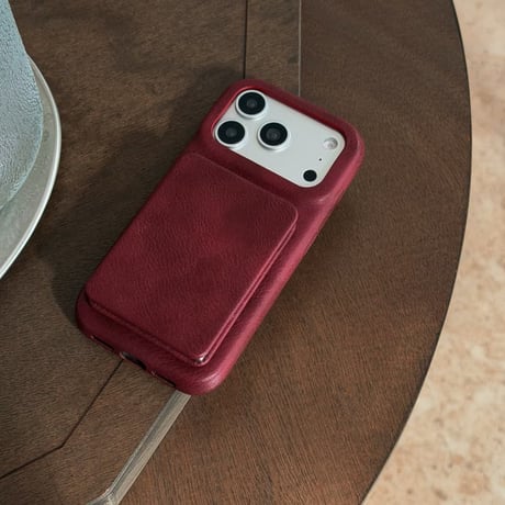 CUTECASE ダブルミラー iPhone17Pro/17ケース スタンド機能 レザー/布 上品 iPhone17ProMax/16Pro/15ケース 高品質 頑丈 人気 CM5974