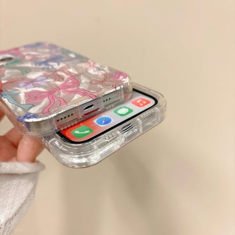 CUTECASEリボン柄 iPhone15/15promaxケース キラキラ iPhone14/13pro/12ケース かわいい 女子力UP CM4061