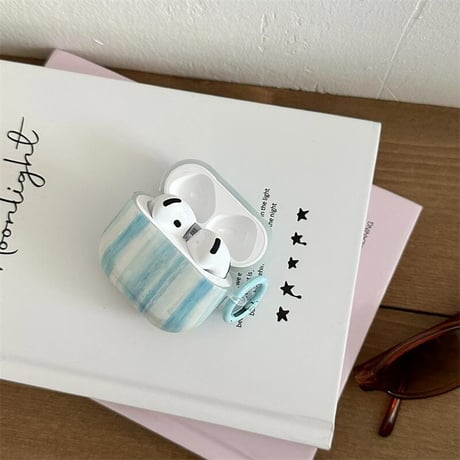 CUTECASEストライプ柄 Airpods4ケース シック Airpods3/Pro2ケース airpodspro2カバー リング/キーチェーン ギフトにおすすめCM5500