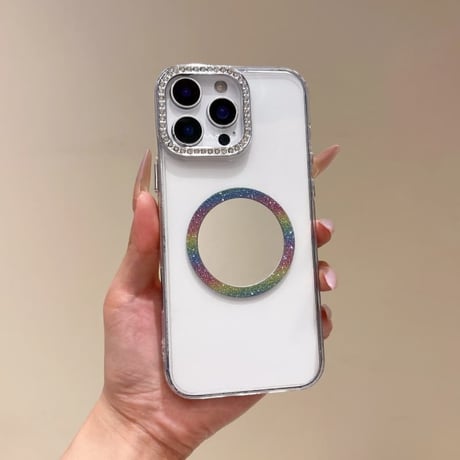 CUTECASE MagSafe対応ミラーiPhone17Pro/17ケース ジュエリーデコ iPhone16Pro/Air/15ProMaxケース かわいい オシャレCM6518