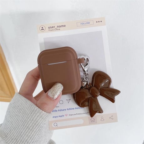 CUTECASEシリコン Airpods 4ケース リボンキーホルダー Airpods3/Pro2ケース airpodsproカバー 充電口カバー付 丈夫CM4985