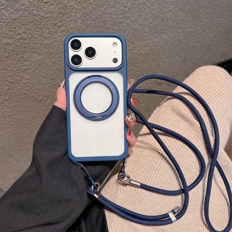 CUTECASE 多機能高品質 iPhone17Pro/17ProMaxケース ショルダーストラップ付 MagSafeリングスタンド iPhone17ケース 耐衝撃 高級感 CM5780