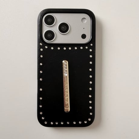 CUTECASE ダイヤスタンド iPhone17Promaxケース ストーンライン レザー iPhone17pro/16/15/14カバー 高品質 オシャレCM6322