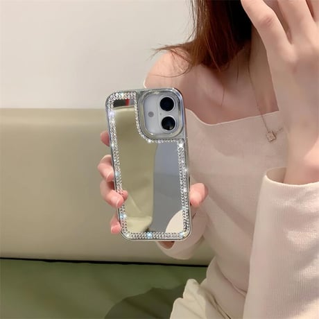 CUTECASEジュエリーミラー iPhone16pro/16カバー おしゃれ iPhone15promax/14pro/13ケース 頑丈 上品 可愛い CM5158