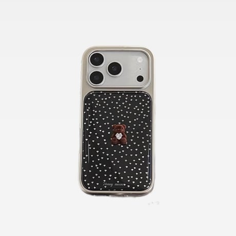 CUTECASE ダイヤ熊ちゃん iPhone17Pro/17ケース 水玉模様 iPhone16Pro/15カバー ストラップ 女子力高い CM5919