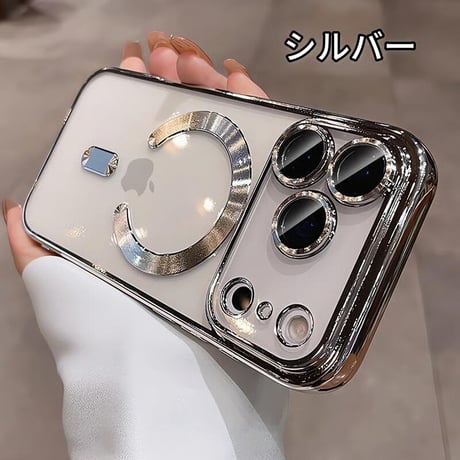 CUTECASE MagSafe対応 iPhone17ProMax/17Proケース メタルライン クリア iPhone17/Airカバー カメラ保護 軽量 持ち運びやすいCM5713