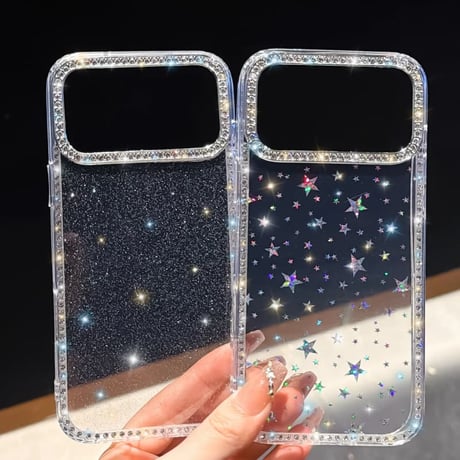 CUTECASEキラキラ光る iPhone17/17Proケース ジュエリライン iPhone16/15PromaX/14カバー 透明黄ばまない 美しい輝く CM5839