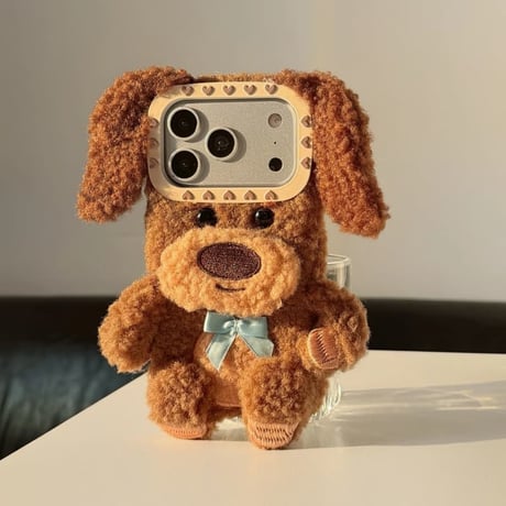 CUTECASE 犬ぬいぐるみ iPhone17Pro/17ケース ふもふも iPhone17ProMax/16Pro/15カバー 可愛すぎ ギフトにおすすめCM6061