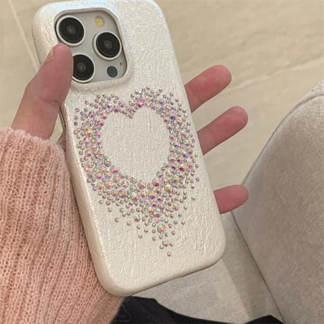 CUTECASEダイヤデコレザー iPhone16Pro/16ケース 光によって変色 iPhone15Promax/14/13カバー 高級感たっぷり エレガントCM4859