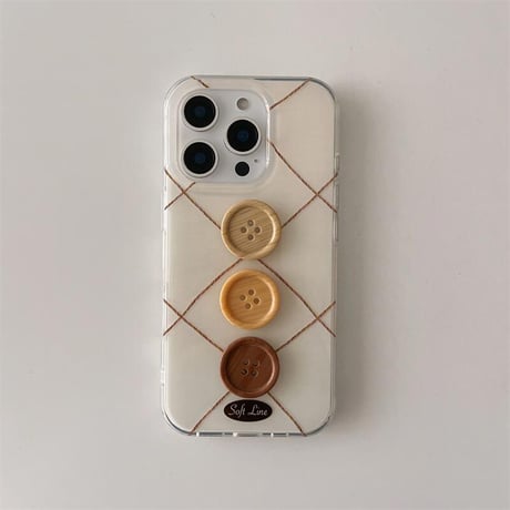 CUTECASEボタンデコ iPhone16/16proケース シック 菱形 iPhone15Pro/14/13proカバー 可愛い トレンド感 CM4987