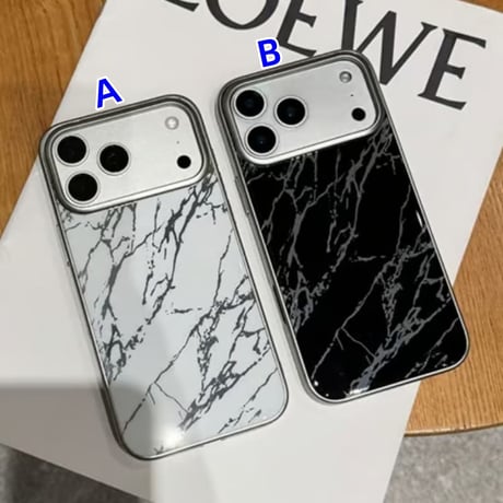 CUTECASE大理石調 iPhone17promaxケース ワイヤレス充電可 メッキ iPhone17Pro/16promaxケース 頑丈 カッコイイ CM6310