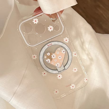 CUTECASE MagSafe対応 花柄 iPhone17Pro/17ケース マグネット式ミラーリングスタンド付 iPhone17ProMax/16Pro/15カバー 女子力アップ CM6177