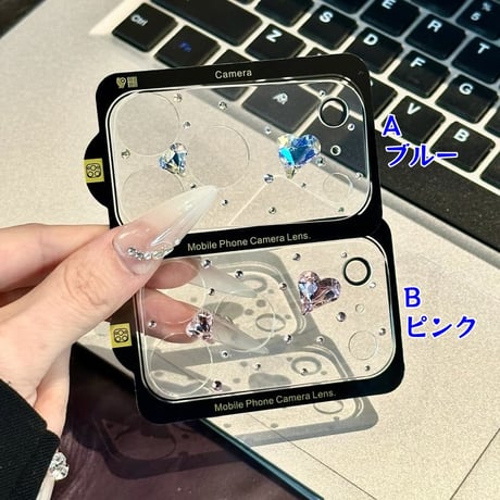 CUTECASEダイヤカメラカバー iPhone17 iPhone17Pro iPhone17ProMax ガラス保護フィルム キラキラ おしゃれ きれい 人気CM6069