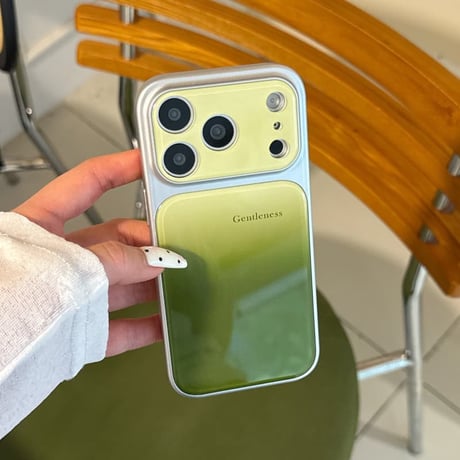CUTECASE グラデーショングリーンiPhone17Promaxケース 光沢感 iPhone16/15Pro/14ケース 頑丈 涼しそうCM6371